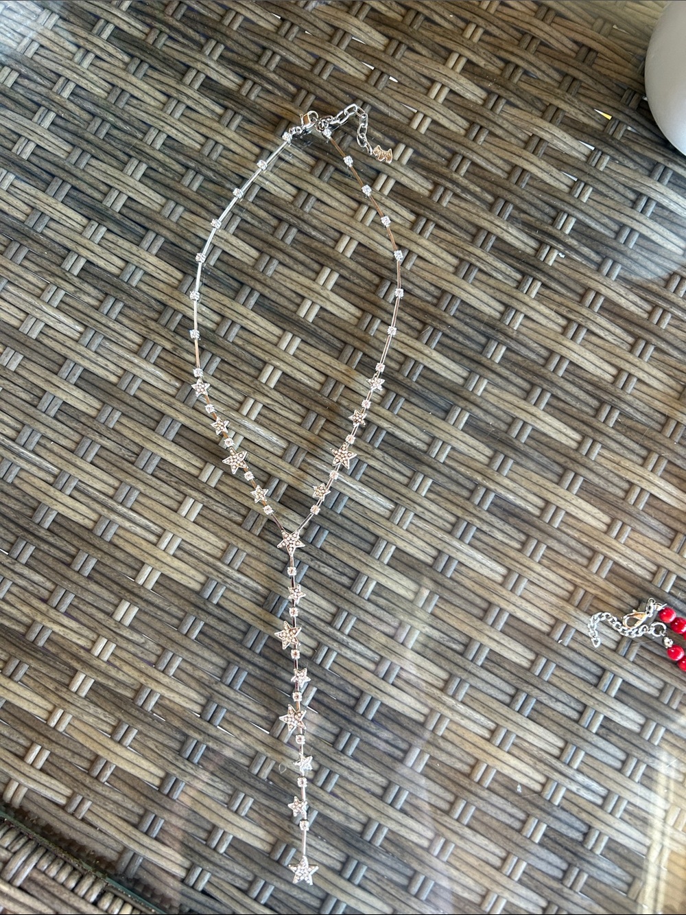 Delicate Star Drop Y-Shaped Necklace - Silver
